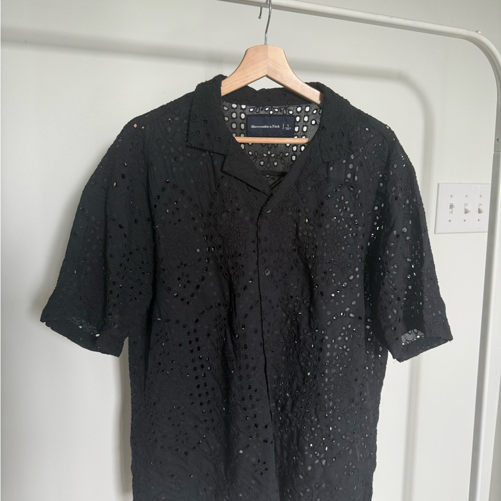 Abercrombie & Fitch Black Eyelet Shirt